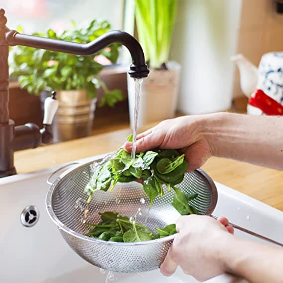 Stainless Steel Kitchen Fruit Vegetable Washing Basket, Steel Washing Filter Strainer, Micro Perforated Colander Draining, Handheld Spider Strainer Stainless Steel Kitchen Fruit Vegetable Washing Basket, Steel Washing Filter Strainer, Micro Perforated Colander Draining, Handheld Spider Strainer
